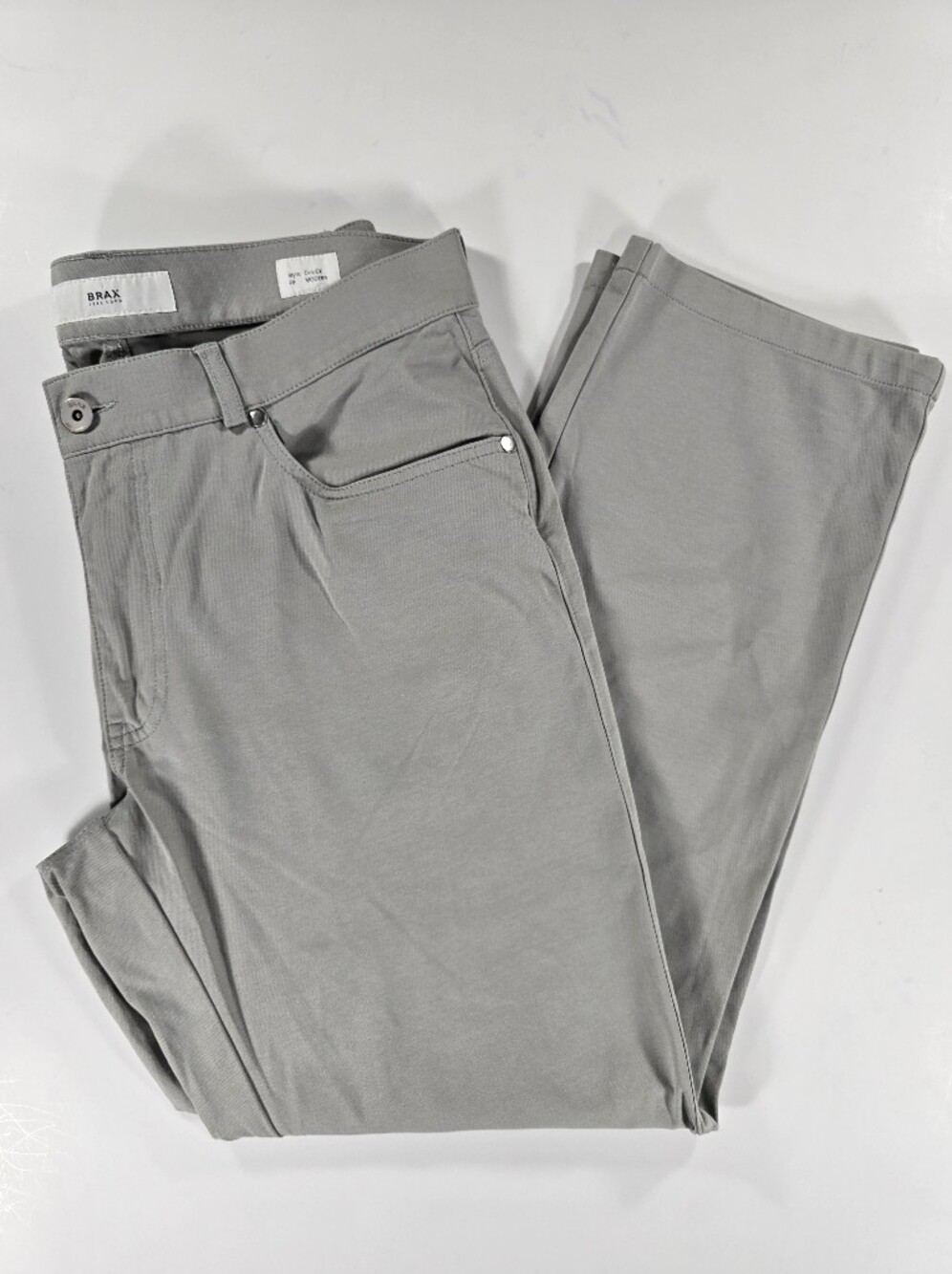 Brax 34x28 Gray Chuck Modern Cotton Blend 5 Pocket Soft Twill Casual Pants